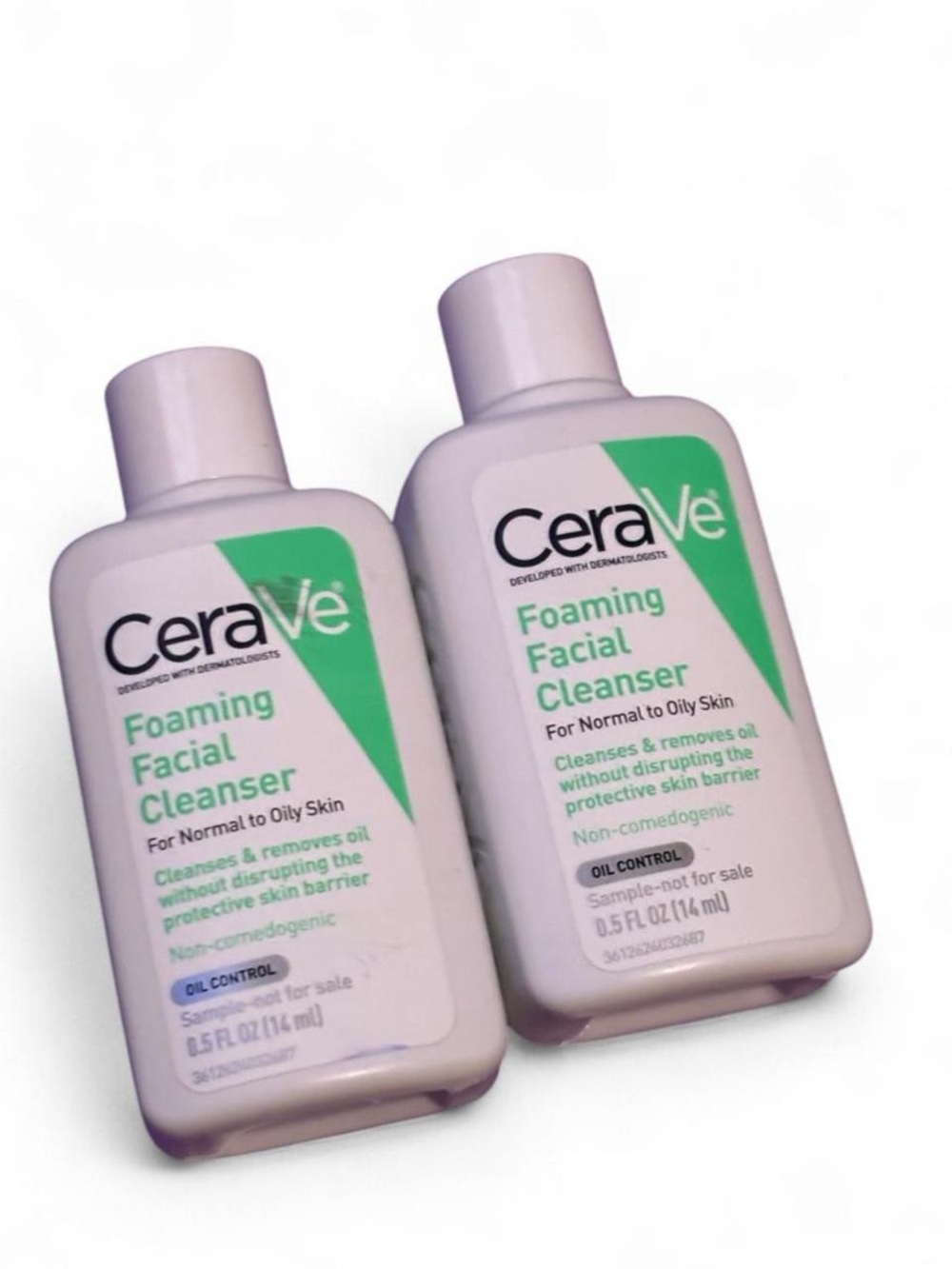 CeraVe Foaming Facial Cleanser – White and Green Travel Bottles